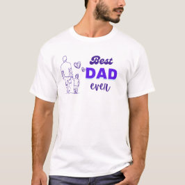 Bästa Pappa någonsin-Lila-design | Far och Child S T Shirt