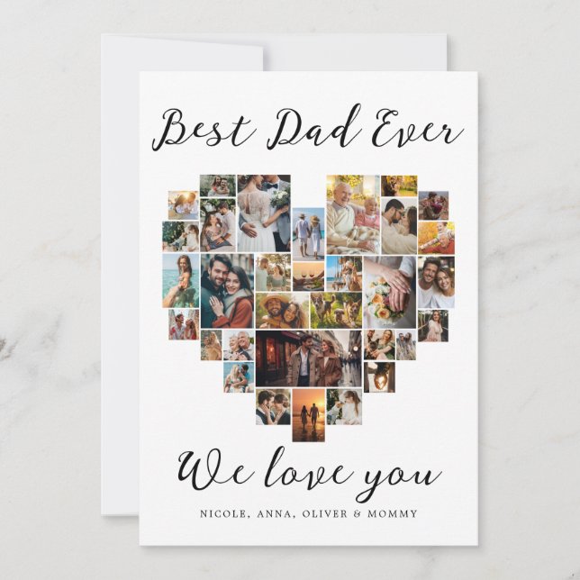 Bästa Pappa någonsin Lycklig-Far-dagen - hjärtfoto (Framsida)