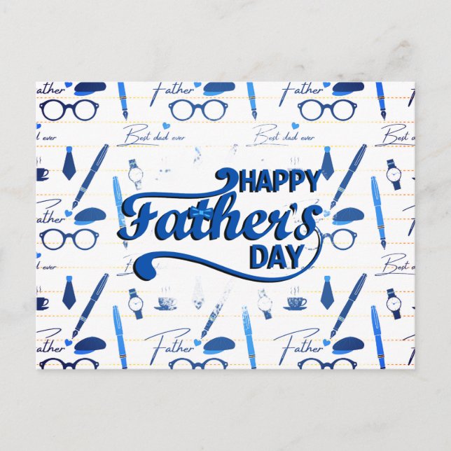 Bästa Pappa någonsin, Lycklig Fars dag Helg Vykort (Framsida)