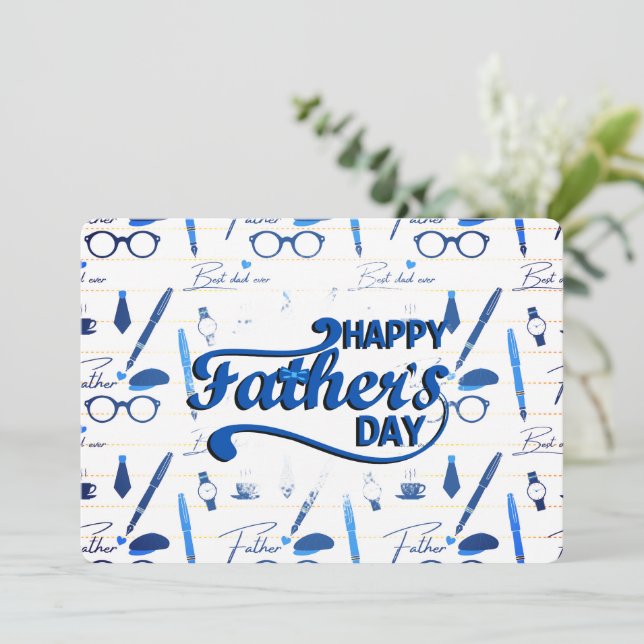 Bästa Pappa någonsin, Lycklig Fars dag Inbjudningar (Stående Fram)
