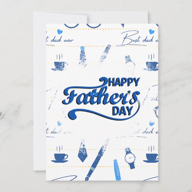 Bästa Pappa någonsin, Lycklig Fars dag Inbjudningar (Framsida)