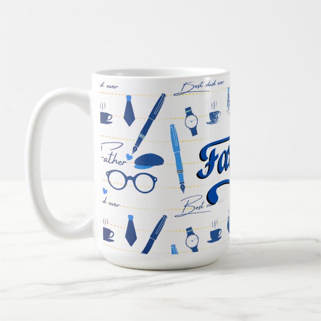 Bästa Pappa någonsin, Lycklig Fars dag Kaffemugg (Vänster)