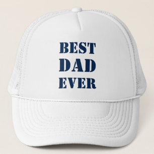 Bästa Pappa någonsin, marinblå, vit, modern typogr Keps
