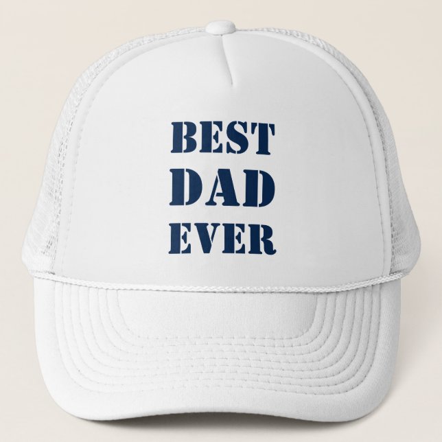 Bästa Pappa någonsin, marinblå, vit, modern typogr Keps (Framsida)