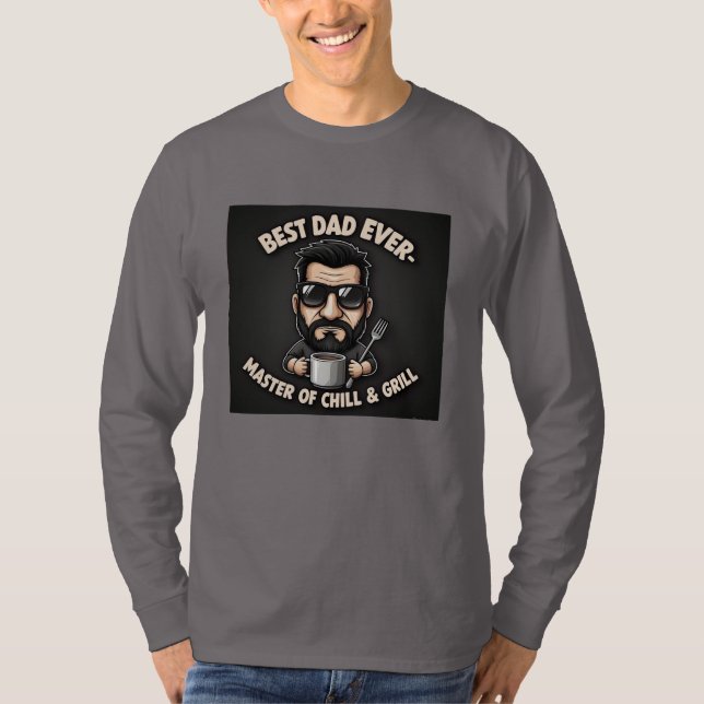 Bästa Pappa någonsin mästare i Chill & Grill T Shirt (Framsida)