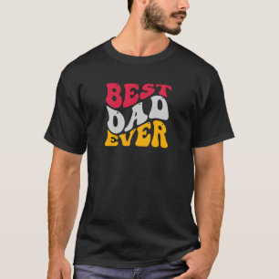 Bästa Pappa någonsin med Groovy Retro Typography T Shirt
