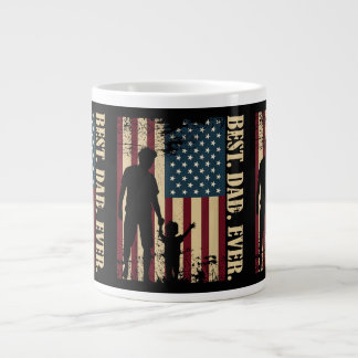 Bästa pappa någonsin med oss amerikansk flagga vin jumbo mugg