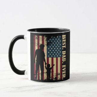 Bästa pappa någonsin med oss amerikansk flagga vin mugg