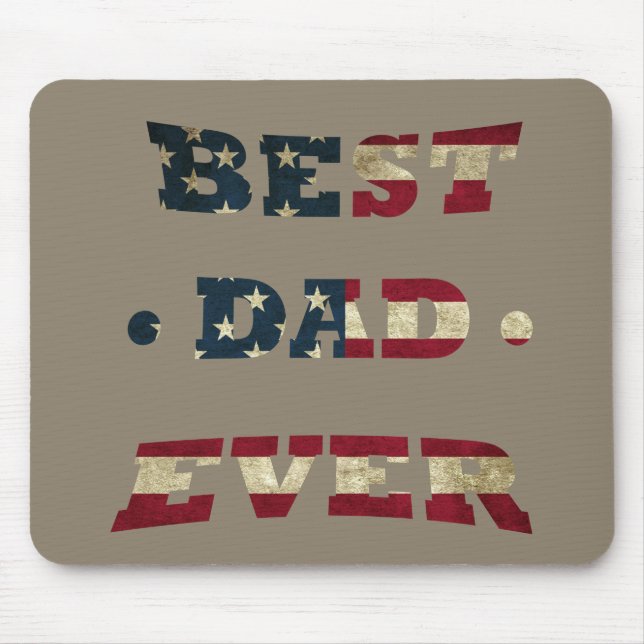 Bästa pappa någonsin med oss amerikanska flagga musmatta (Framsidan)