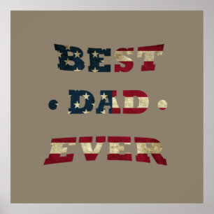 Bästa pappa någonsin med oss amerikanska flagga poster