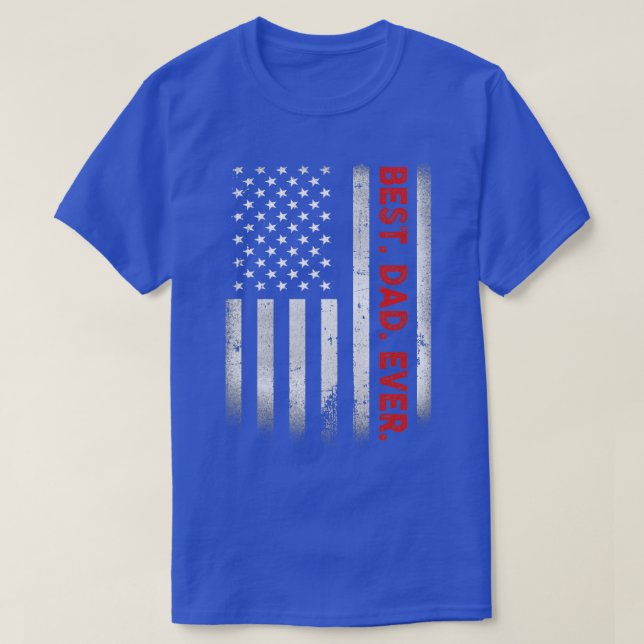 Bästa Pappa någonsin med USA:s amerikanska Flagga  T Shirt (Design framsida)