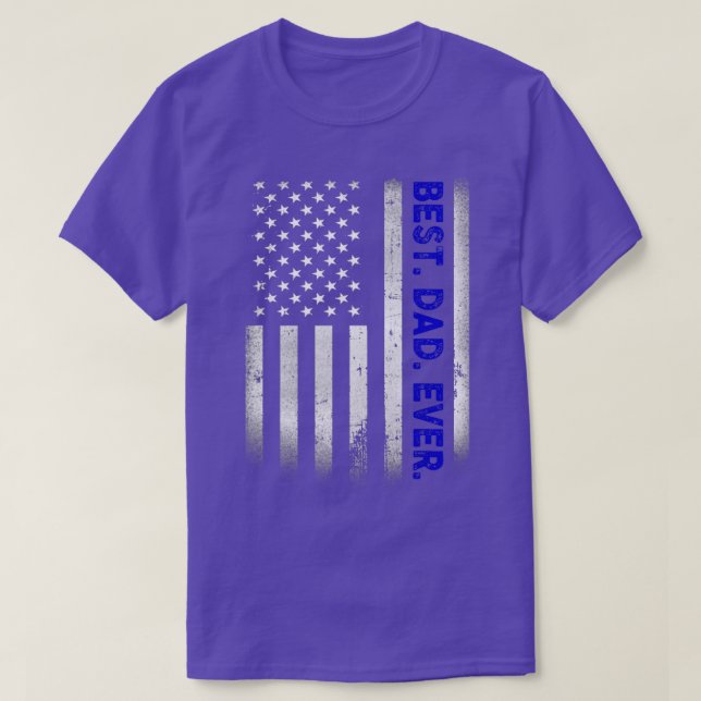 Bästa Pappa någonsin med USA:s amerikanska Flagga  T Shirt (Design framsida)