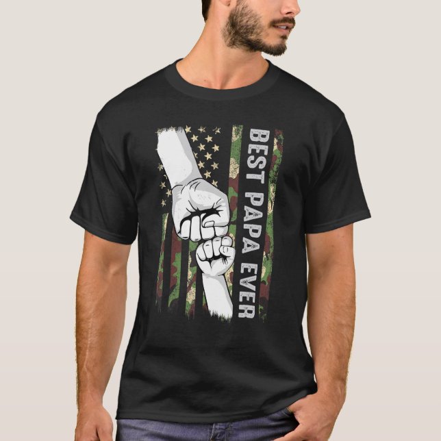 Bästa Pappa någonsin med USA:s amerikanska Tjock T Shirt (Framsida)