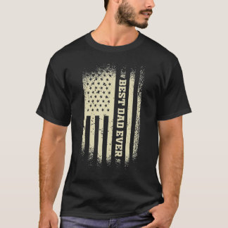 Bästa Pappa någonsin med USA:s Flagga Fars dag T Shirt