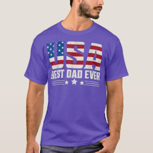 Bästa Pappa någonsin med USA:s Flagga Fars dag T Shirt
