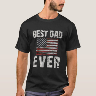 Bästa Pappa någonsin med USA:s Flagga Pappor F T Shirt