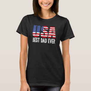 Bästa Pappa någonsin med USA:s Flagga Pappor F T Shirt