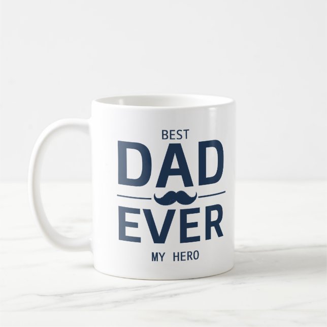 Bästa pappa någonsin – Min hjälte-mugg | Fars dag- Kaffemugg (Vänster)