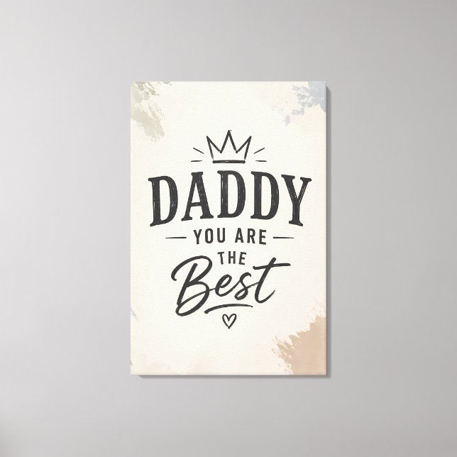 Bästa pappa någonsin Minimal faderdesign Canvastryck (Framsida)