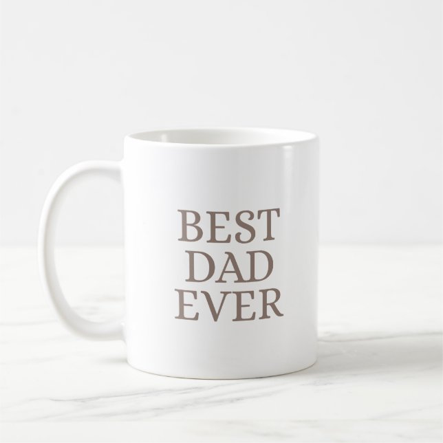 Bästa pappa någonsin Minimalist Beige Konst Kaffemugg (Vänster)