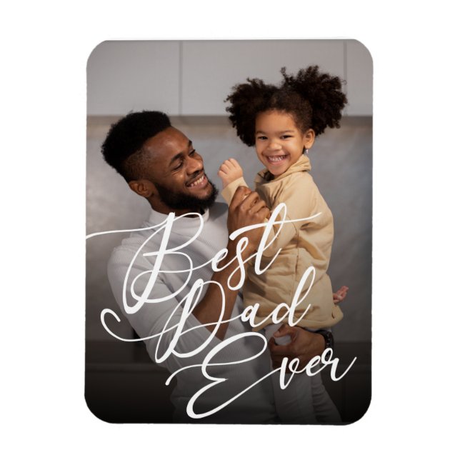 Bästa Pappa någonsin minimalistiskt foto Fars dag Magnet (Vertikal)