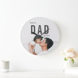 Bästa Pappa någonsin minimalistiskt foto Stor Klocka