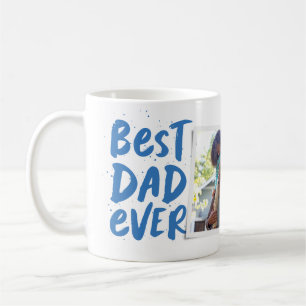 Bästa pappa någonsin modern blå foto Fars dag Kaffemugg