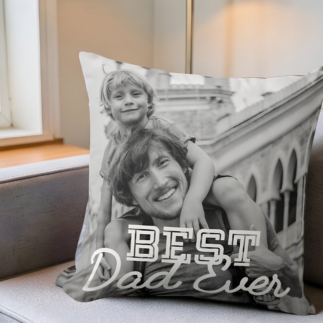 Bästa pappa någonsin Modern cool söm anpassad bild Kudde (Skapare uppladdad)