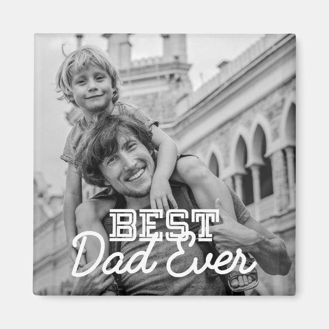 Bästa pappa någonsin Modern cool söm anpassad bild Magnet (Framsidan)