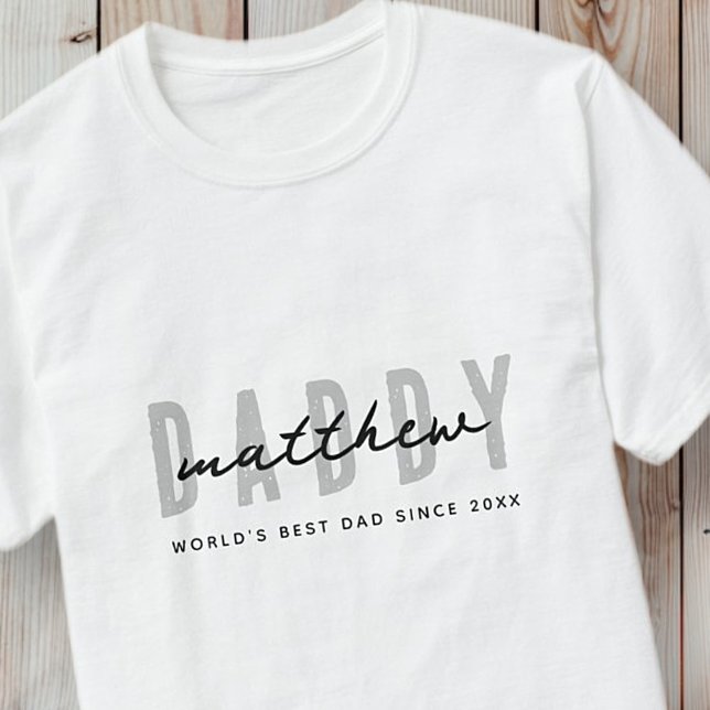 Bästa Pappa någonsin Modern Elegant Enkel Fars dag T Shirt (Skapare uppladdad)