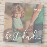 Bästa Pappa någonsin Modern, enkelt skribentfoto Stenunderlägg<br><div class="desc">Design består av modern och lekfull skripttypografi. Lägg till familjefoto.</div>