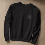 Bästa Pappa någonsin Modern enkla monogramtypograf Broderad Sweatshirt<br><div class="desc">Moderna enkla brev-monogram på banden.</div>