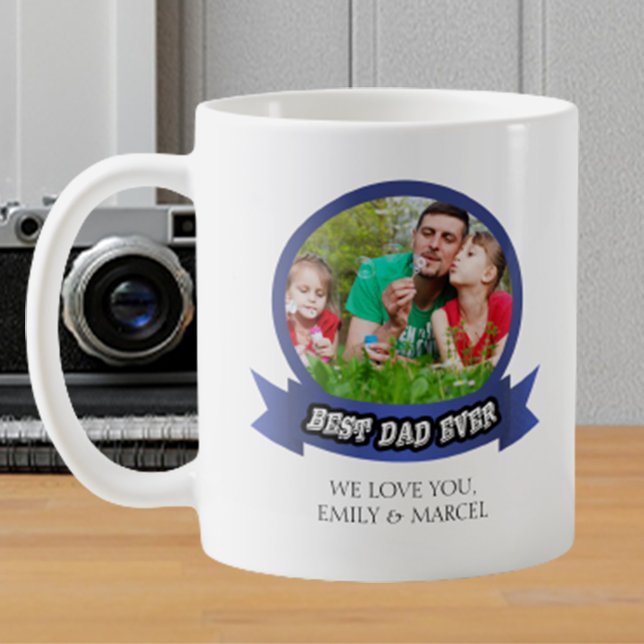 Bästa pappa någonsin, modern foto Fars dag Mugg (Skapare uppladdad)