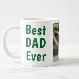 Bästa pappa någonsin modern foto grön Fars dag Jumbo Mugg