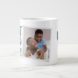 Bästa pappa någonsin modern foto navy fars dag jumbo mugg