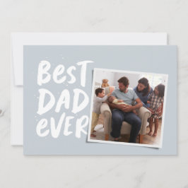 Bästa pappa någonsin, modern fotoblå Fars dag Julkort