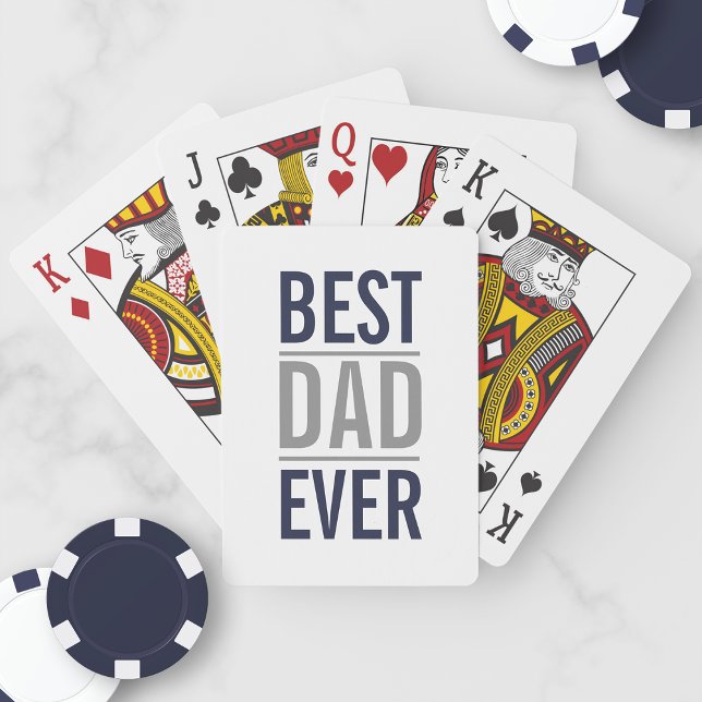 Bästa Pappa någonsin | Modern marin blå Casinokort (Skapare uppladdad)