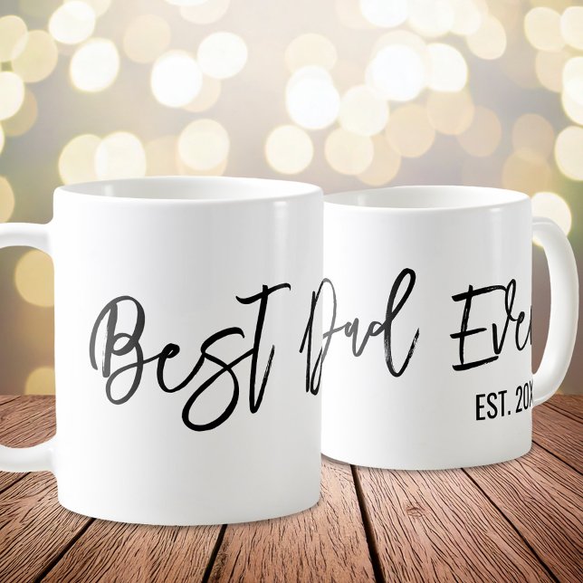 Bästa Pappa någonsin Modern Personlig i skript Kaffemugg (Skapare uppladdad)