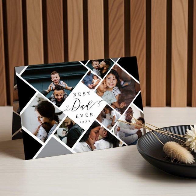 Bästa Pappa någonsin Modern Photo Collage-Personli Kort (Best Dad Ever Modern Photo Collage Personalized Card)