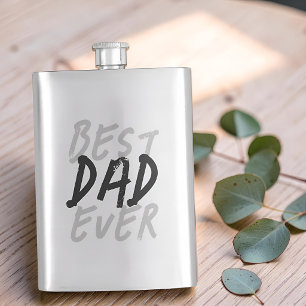 Bästa pappa någonsin Modern svart och grå grunge Fickplunta