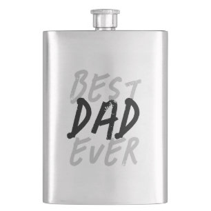 Bästa pappa någonsin Modern svart och grå grunge Fickplunta