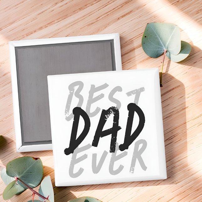 Bästa pappa någonsin Modern svart och grå grunge Magnet (Skapare uppladdad)