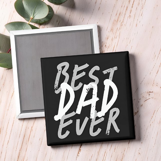 Bästa pappa någonsin Modern svart och grå grunge Magnet (Skapare uppladdad)