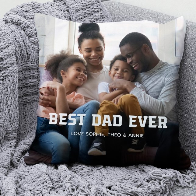 Bästa Pappa någonsin | Modern text med fetstil och Kudde (Skapare uppladdad)