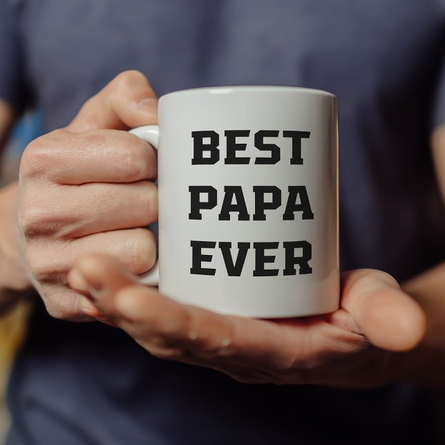 Bästa Pappa någonsin | Modern text och foto i fets Kaffemugg (Skapare uppladdad)