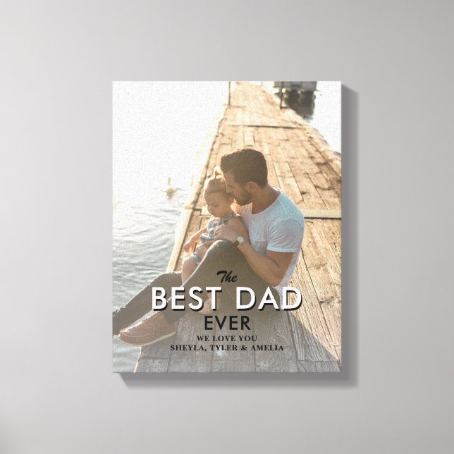Bästa pappa någonsin Modern typografi Fullständigt Canvastryck (Framsida)