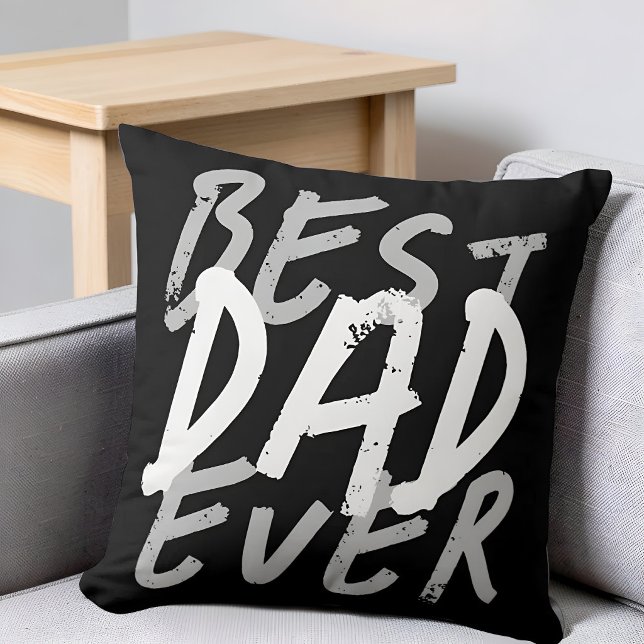 Bästa pappa någonsin Modern vit och grå grunge Kudde (Skapare uppladdad)