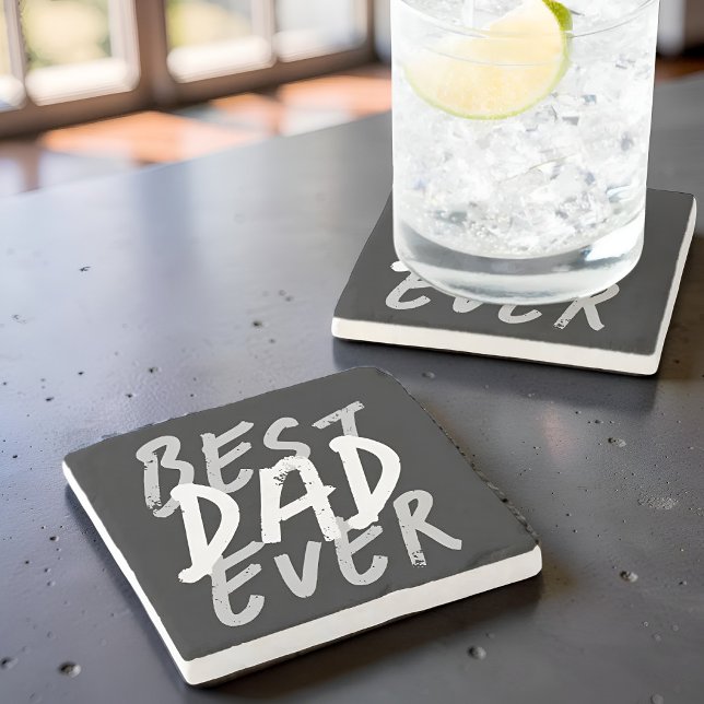 Bästa pappa någonsin Modern vit och grå grunge Stenunderlägg (Skapare uppladdad)