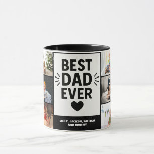 Bästa Pappa någonsin moderna 6-fotokollage Mugg