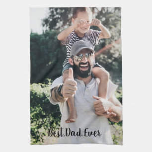 Bästa Pappa någonsin moderna fotokollage Kökshandduk